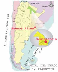 Mapa de la Provincia del Chaco y su capital, Resistencia