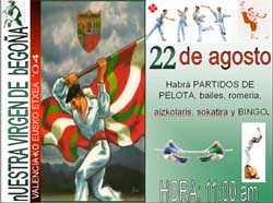 Cartel que anuncia la 'Fiesta de Nuestra Vírgen de Begoña' en el Centro Vasco de Carabobo