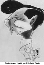 Caricatura realizada por Otaño de su amigo, también vasco-venezolano, Martin Ugalde