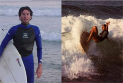 En la imagen los surfistas Oskar Izquierdo (izquierda) y Adrian Kaperotxipi (derecha)