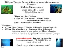 Convocatoria al cursillo y formación el sábado en el Centro Vasco de Caracas de Euskosub