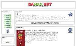 Portada de la recién inaugurada página web del Centro Vasco Danak Bat de Bolívar, Argentina