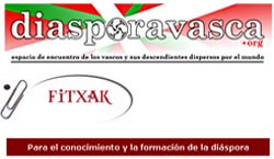 El primero de los archivos de 'Fitxak', iniciativa de la Asociación Diáspora Vasca, salió el domingo. En la foto, aspecto de esta primera fitxa 'para el conocimiento y la formación de la diáspora'