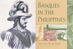 Miguel López de Legazpi, fundador de Manila y la portada del libro 'Basques in the Philippines'