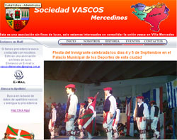 Aspecto que ofrece la portada de la nueva página web del Centro Vasco de Villa Mercedes