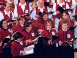 El coro etxarriarra durante una actuación en la localidad guipuzcoana de Zumarraga