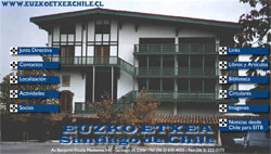 Portada de la nueva web del Centro Vasco Euzko Etxea de Santiago de Chile 