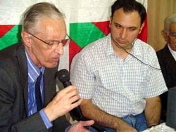 Mikel Ezkerro, junto a Federico Borrás, en oportunidad de su última visita a Paraná