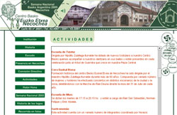 Portada de la completa página web del Centro Vasco de Necochea (foto Euskalkultura.com)
