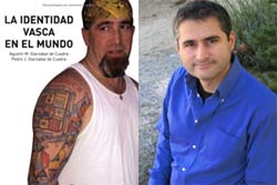 Portada del libro 'La identidad vasca en el mundo' y uno de sus autores, Pedro J. Oiarzabal 