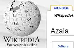 Portada de la enciclopedia euskaldun Wikipedia