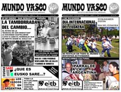 Portada de los dos últimos números de Mundo Vasco correspondientes al corriente mes de febrero y al pasado diciembre (foto euskalkultura.com)