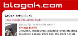 Blogak.com bloglari komunitatearen webgunea