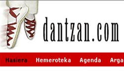 Dantzan.com webgune berriaren irudi bat 