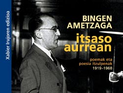 Detalle de la portada del poemario 'Itsaso Aurrean'