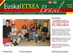 Portada de la web de la Euskal Etxea de Sao Paulo 