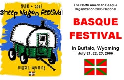 Cartel anunciador del Festival Vasco NABO 2006, en la localidad norteamericana de Buffalo, Wyoming