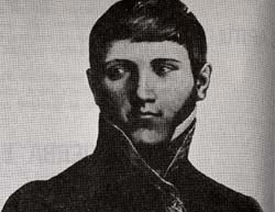 Un retrato del guerrillero e insurgente  Francisco Xavier Mina nacido en Otao-Otano en 1789