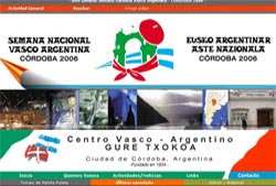 Detalle de la página web de la Euskal Etxea de Córdoba, anfitriona de la Semana Vasca