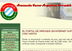 Aspecto de la página web de Urrundik