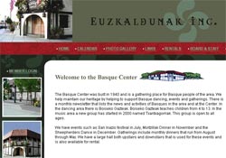 Portada de la renovada página web del Centro Vasco Euzkaldunak de la ciudad norteamericana de Boise