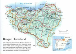Mapa de Euskal Herria publicado por la revista norteamericana National Geographic