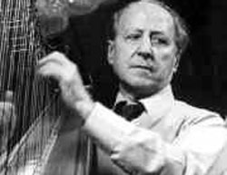 Nicanor Zabaleta durante un concierto
