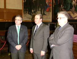 El presidente Sanz junto al director de la Hispanic Society of America y el cónsul de España en Nueva York (fotos G. de N.)