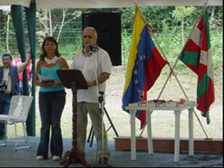 Javier Lazo, Venezuelako Euskal Etxeen  Federazioko presidentea Chirguako omen ekitaldietan
