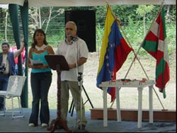 Javier Lazo, Presidente de la Federación de Centros Vascos de Venezuela durante los actos de Chirgua