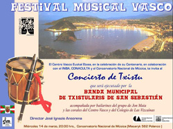 Cartel anunciador del Festival de Música Vasca