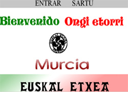 Portada de la página web de Euskal Etxea de Murcia, que el centro inaugura para mejor atención a sus socios