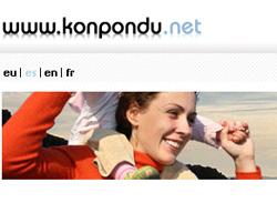 Portada de la web Konpondu.net, a la que puede accederse en euskera, castellano, francés e inglés