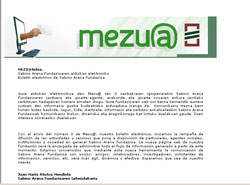 Aspecto que muestra Mezua, el nuevo boletín electrónico de la Fundación Sabino Arana