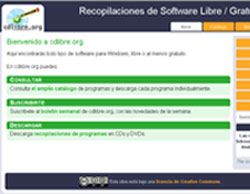 Portada de la página CDLibre.org, donde se pueden descargar tres programas genealógicos