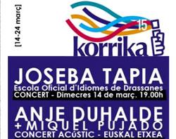 Cartel anunciador de las actividades organizadas por la Euskal Etxea para la Korrika 15 de Barcelona