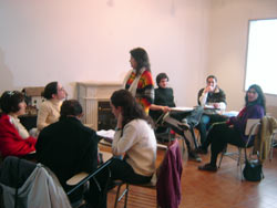 Algunos de los participantes de la Mintza Praktika en la sede de Euskaltzaleak en Buenos Aires