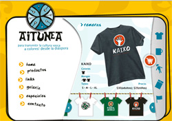 Portada de Aitunea, una web que ofrece desde Argentina diseños de clara inspiración vasca. Aitunea es el nombre del caserío navarro del que salieron para Argentina los antepasados de la diseñadora y creadora de la web, M Virginia Laorden