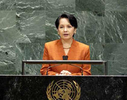 La presidenta de Filipinas Gloria Macapagal