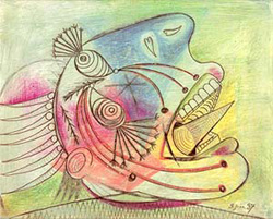 Un boceto en color realizado por Picasso como estudio para pintar el cuadro