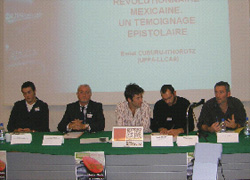 Algunos ponentes del congreso: Jon Ander Ramos, Adrián Blázquez, Claude Mehats, Cedric Cerruti y Beñat Çuburu-Ithorotz (foto EuskoSare)