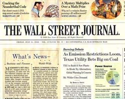 Wall Street Journalen lehenengo orrialde bat
