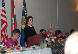 Emilia Doyaga, a professor vicepresident of the SBSA traveled from New York to Eastern Oregon for the Hall of Fame ceremony (photo Janice Mainvil)