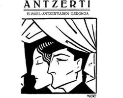 Dibujo principal de la portada de la revista Antzerti, hecho por Txiki