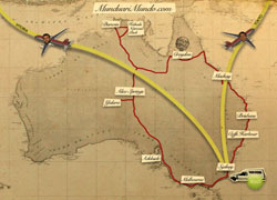 Mapa diseñado por los tres aventureros (foto Munduarimundo.com)