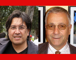 Los candidatos Alejo Martin y Felipe Eiheragibel