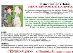 Afiche anunciador de la convocatoria del concurso realizada por el centro vasco villeguense