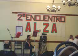 Pancarta que anunciaba el IIº encuentro de la familia Alza, en Ayacucho (foto FamiliaAlza)