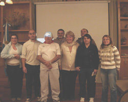 Mercedes Agoitía, Luis Milton Ibarra, Heriberto Echandi (de Hegoalde Argentinarra), Antonio Comparín, María Susana Mondragón, Horacio Echeverría, Alejandra Arosteguichar y Myrna Torreblanca Hinojosa (fot. Hegoalde Argentinarra)