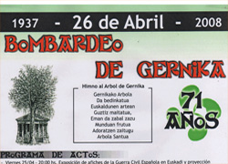 Cartel de las actividades organizadas con motivo del aniversario del bombardeo de Gernika